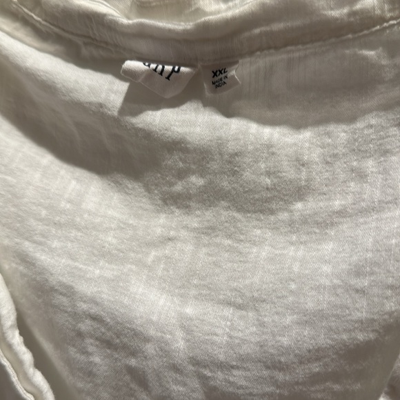 Gauze linen v neck top - Picture 2 of 4